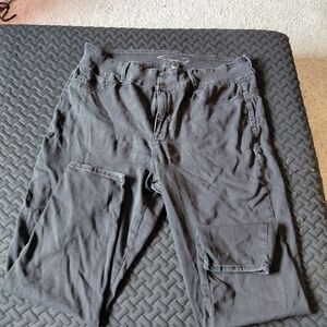 Denim High Rise, Comfy Black Faded Straight Leg Jeans